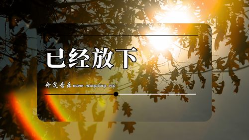 【命定音乐】第199首 -《已经放下》